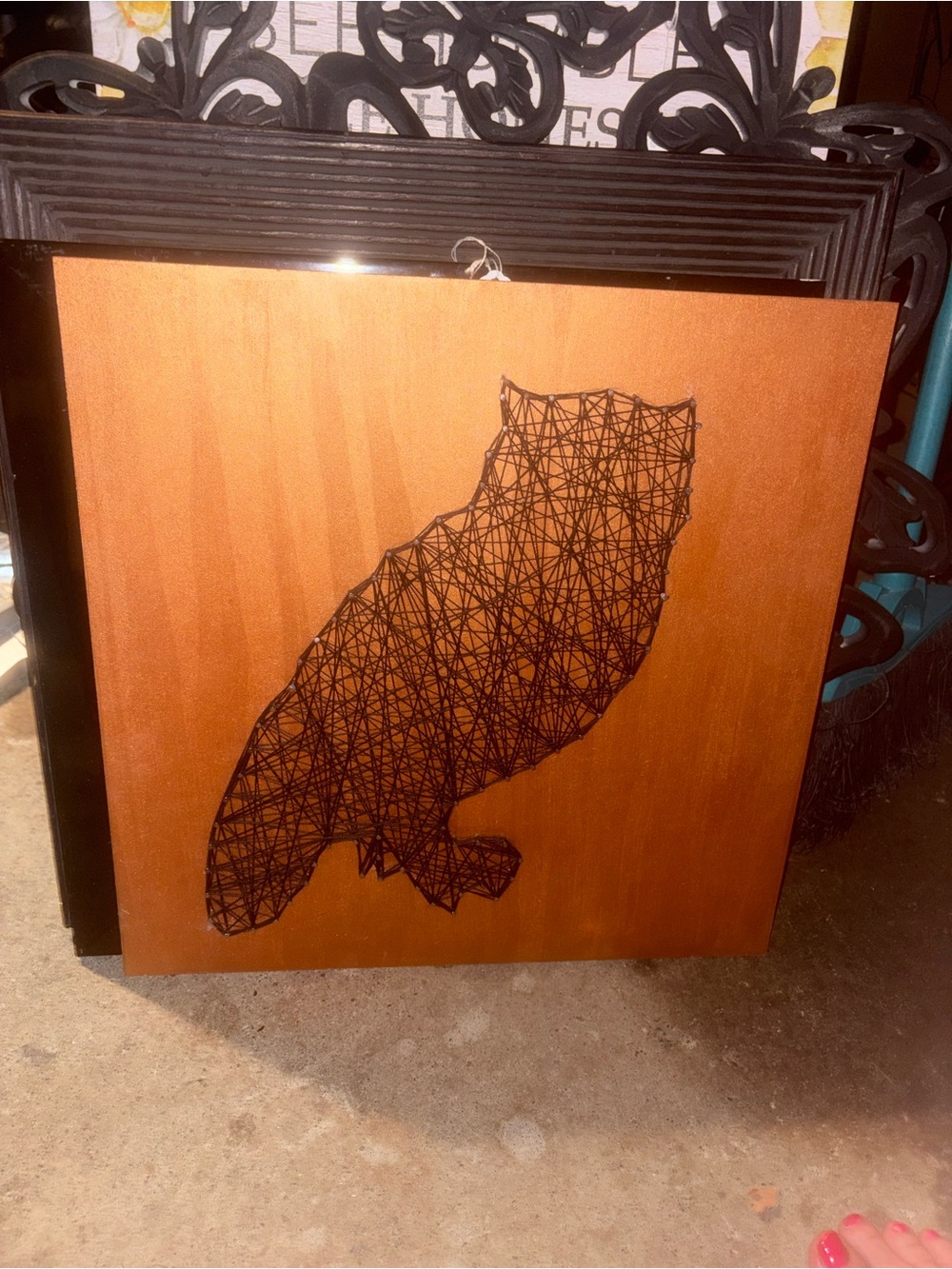 Handcrafted Owl String Art Wall Decor in Brown